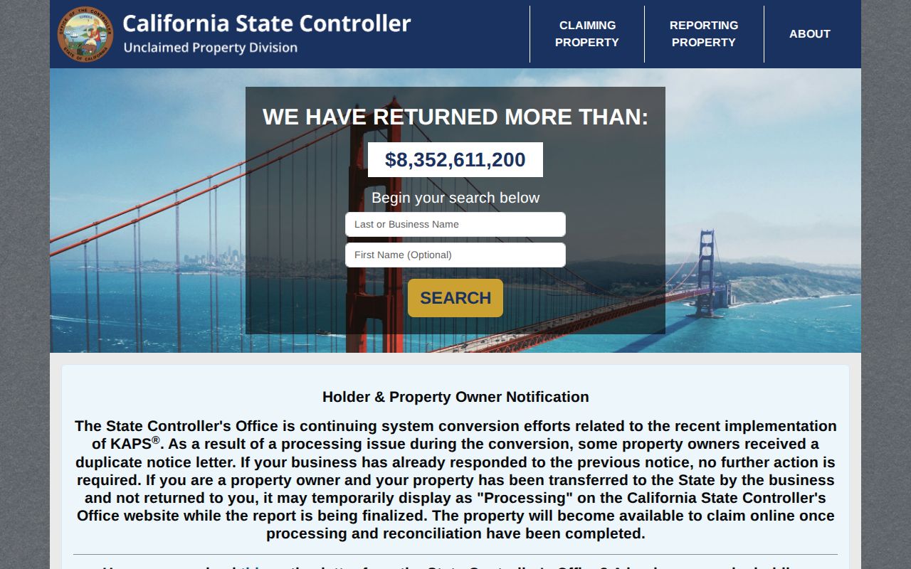 Perris people search with California unclaimed property