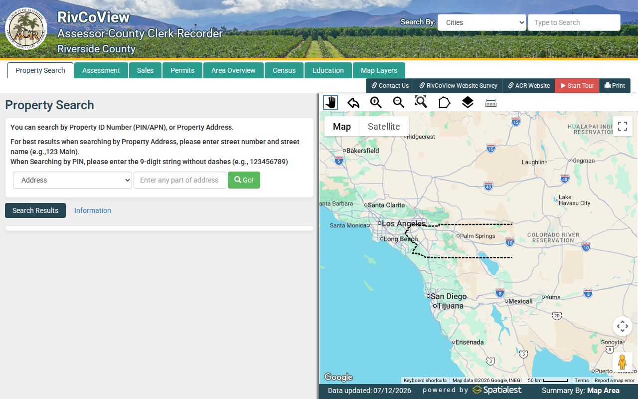 Perris people search through the RivCoView property portal